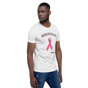 White Survivor Breast Cancer Short-Sleeve Unisex T-Shirt